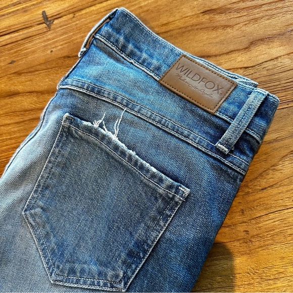 Wildfox Women’s Blue Denim Skinny Leg Jeans Mid Rise Cotton Stretch Mom Style - Picture 5 of 11